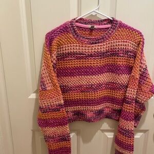 Ecote Pink and Orange Knit Women's Sweater